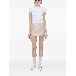 Tweed Mini Skirt In Neutral