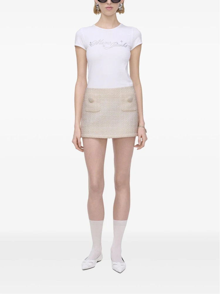 Tweed Mini Skirt In Neutral alternative