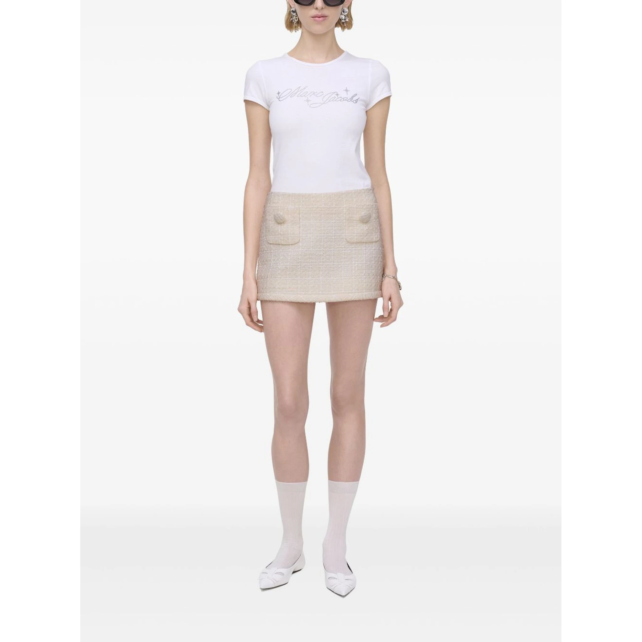 Tweed Mini Skirt In Neutral