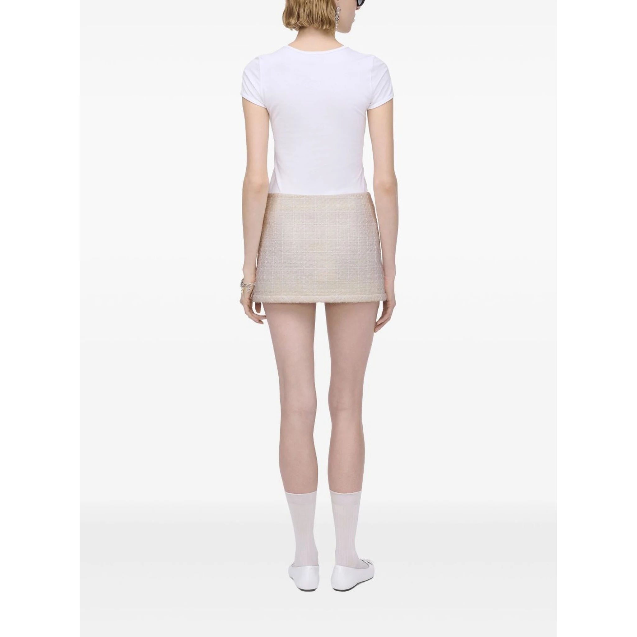 Tweed Mini Skirt In Neutral