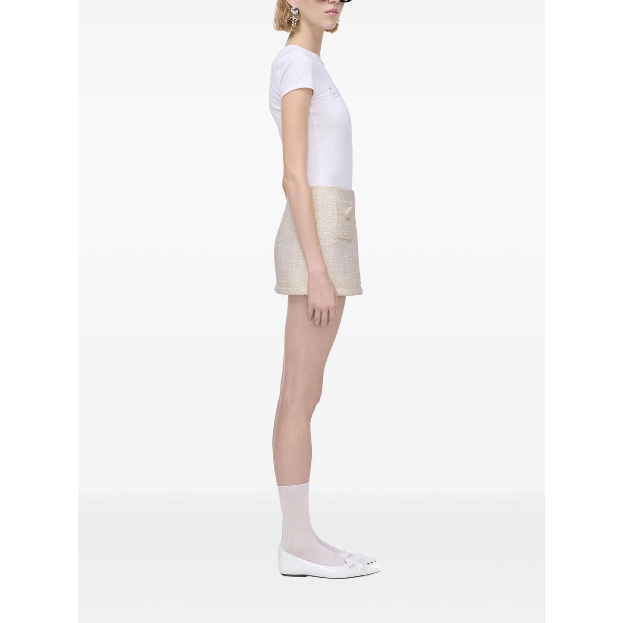 Tweed Mini Skirt In Neutral