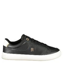 Black Leather Women Sneaker