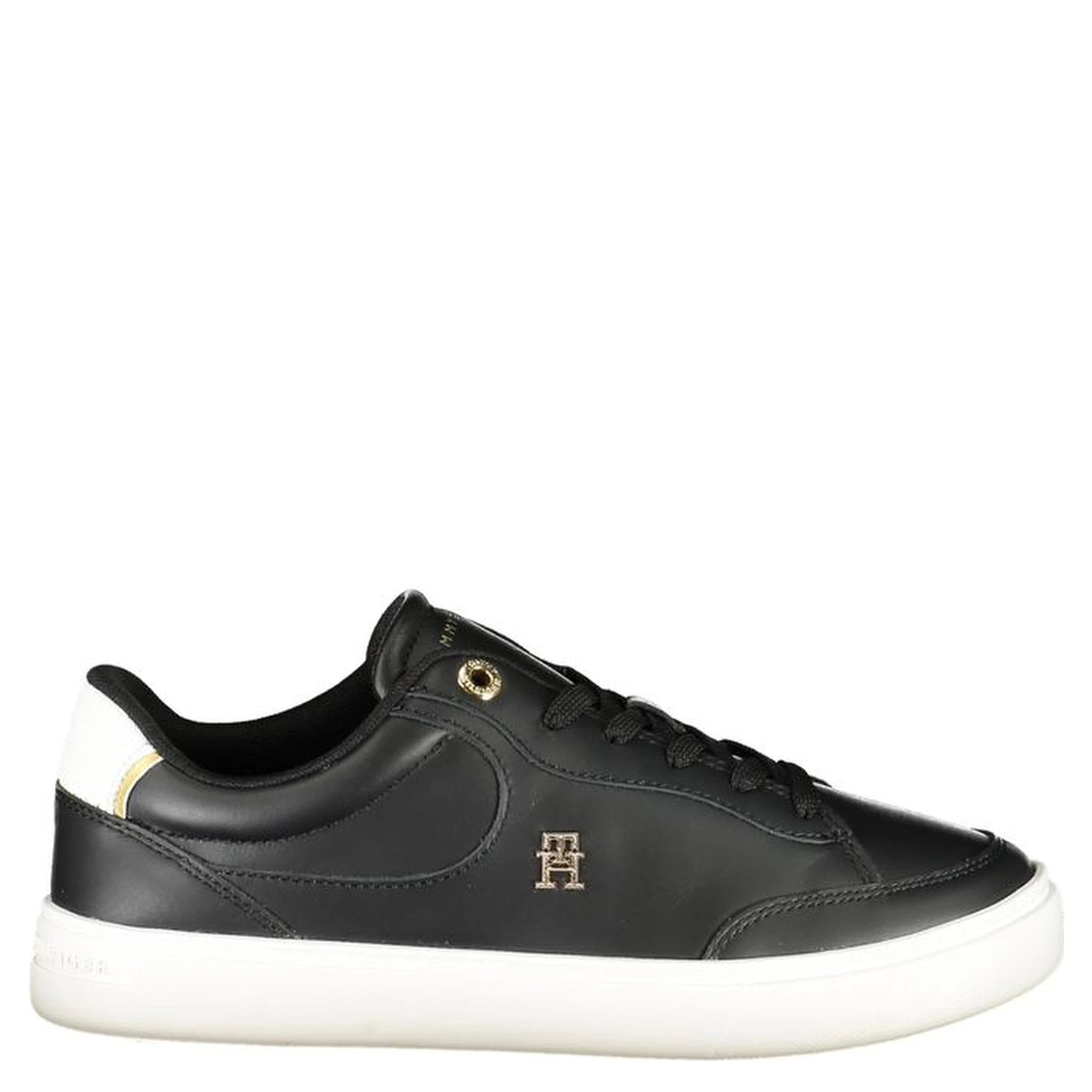 Black Leather Women Sneaker