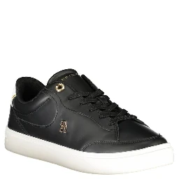 Black Leather Women Sneaker