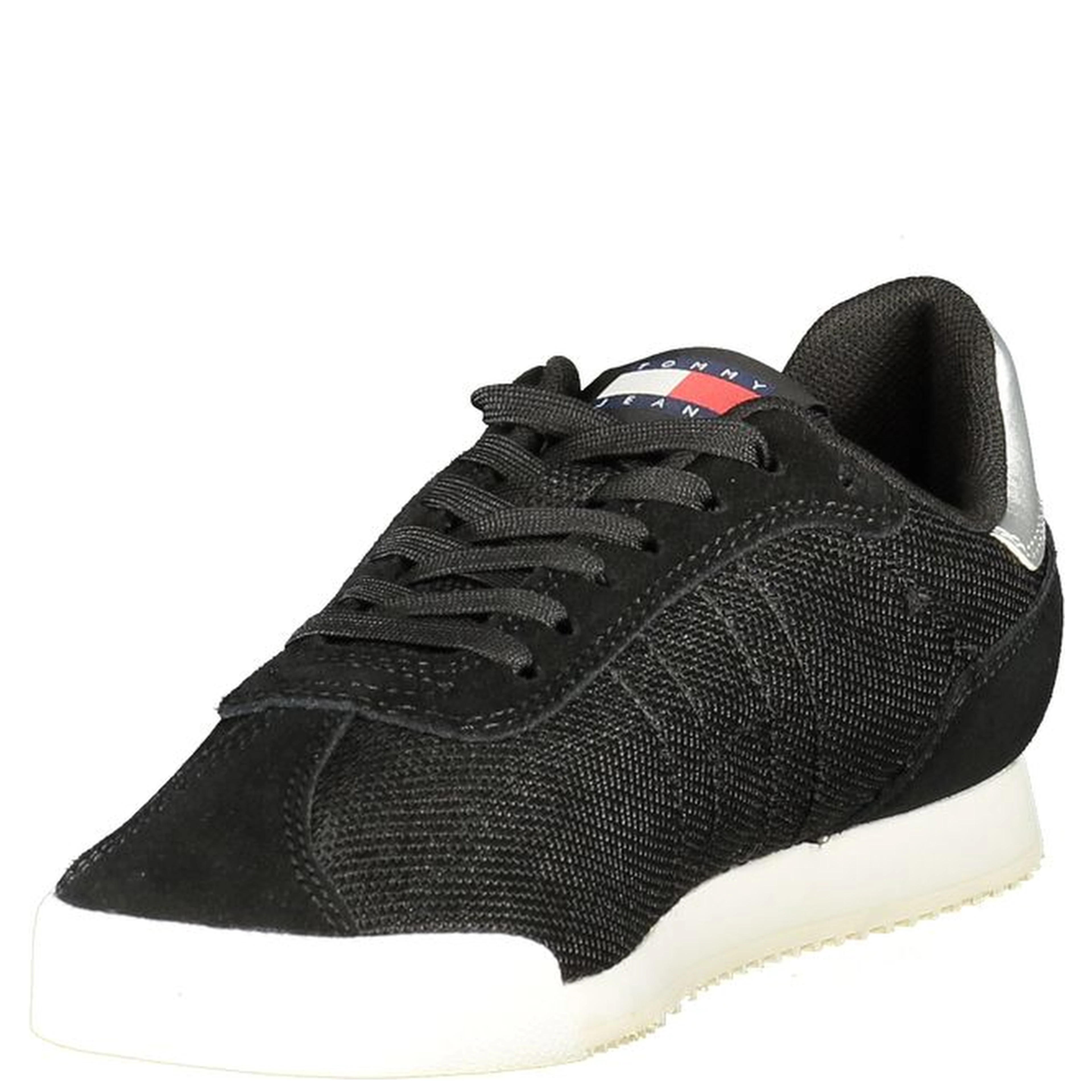 Black Polyester Women Sneaker