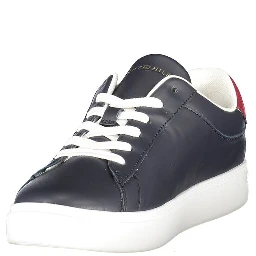 Blue Leather Women Sneaker