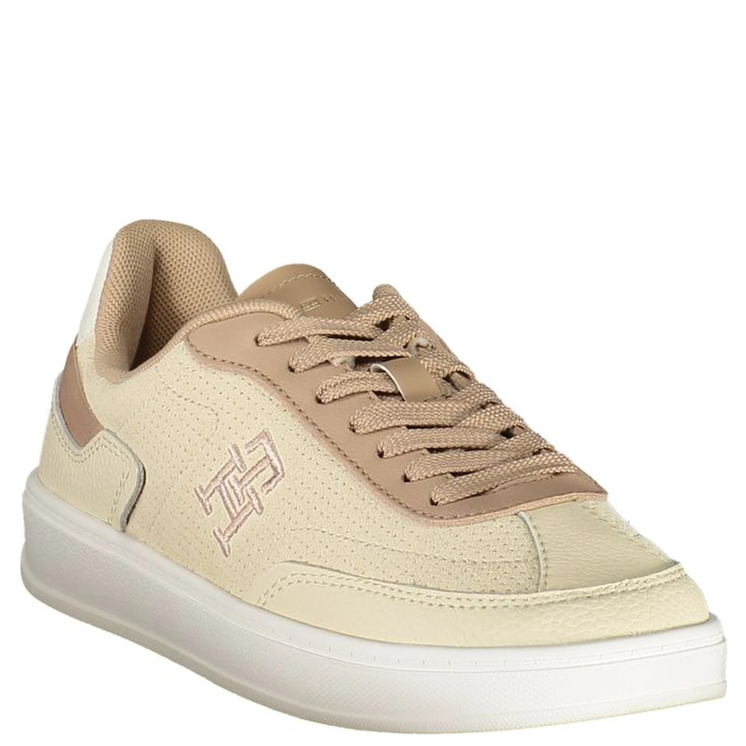 Beige Leather Women Sneaker