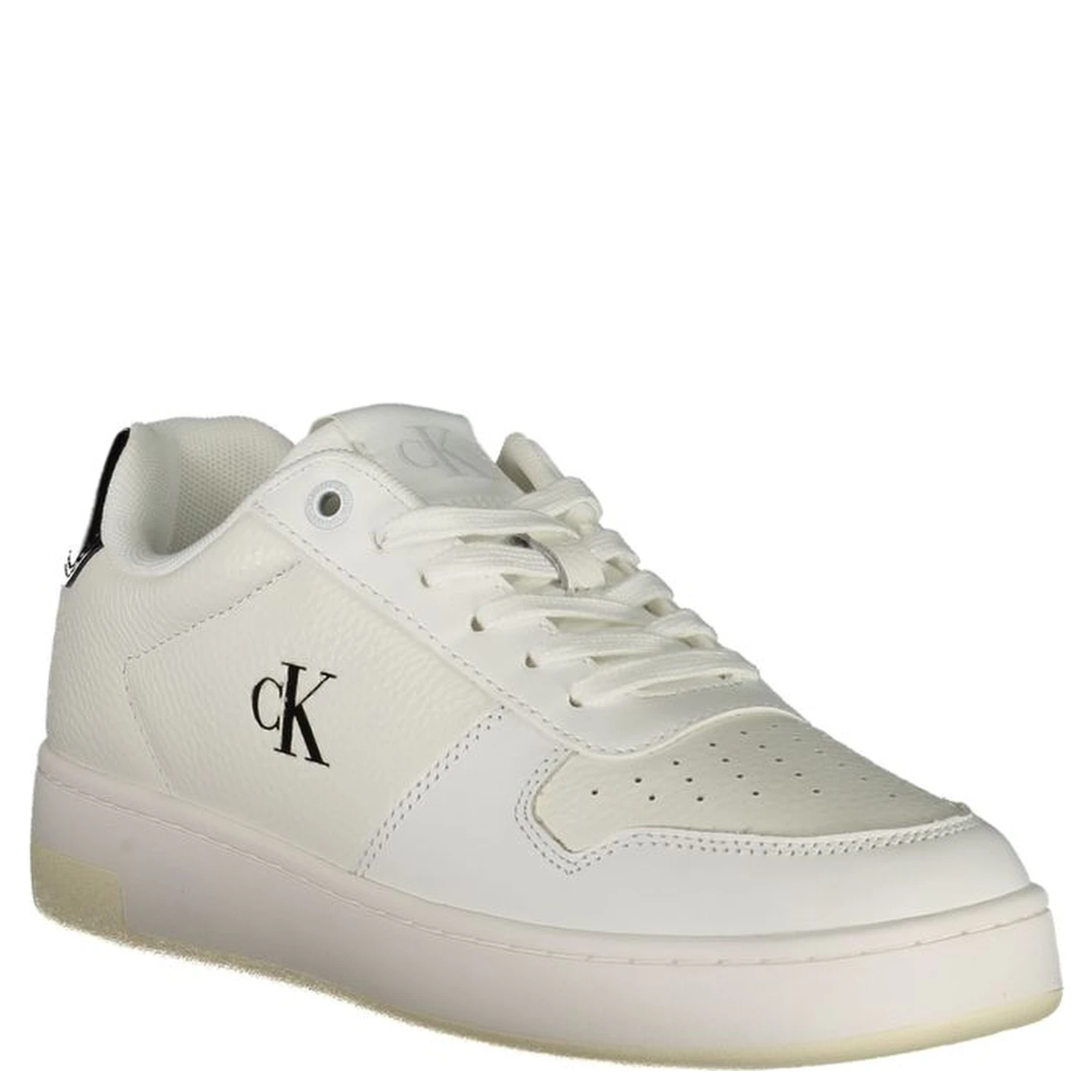 Leather Sneakers In Bianco Chiari E Naturali
