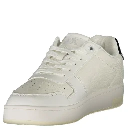 Leather Sneakers In Bianco Chiari E Naturali