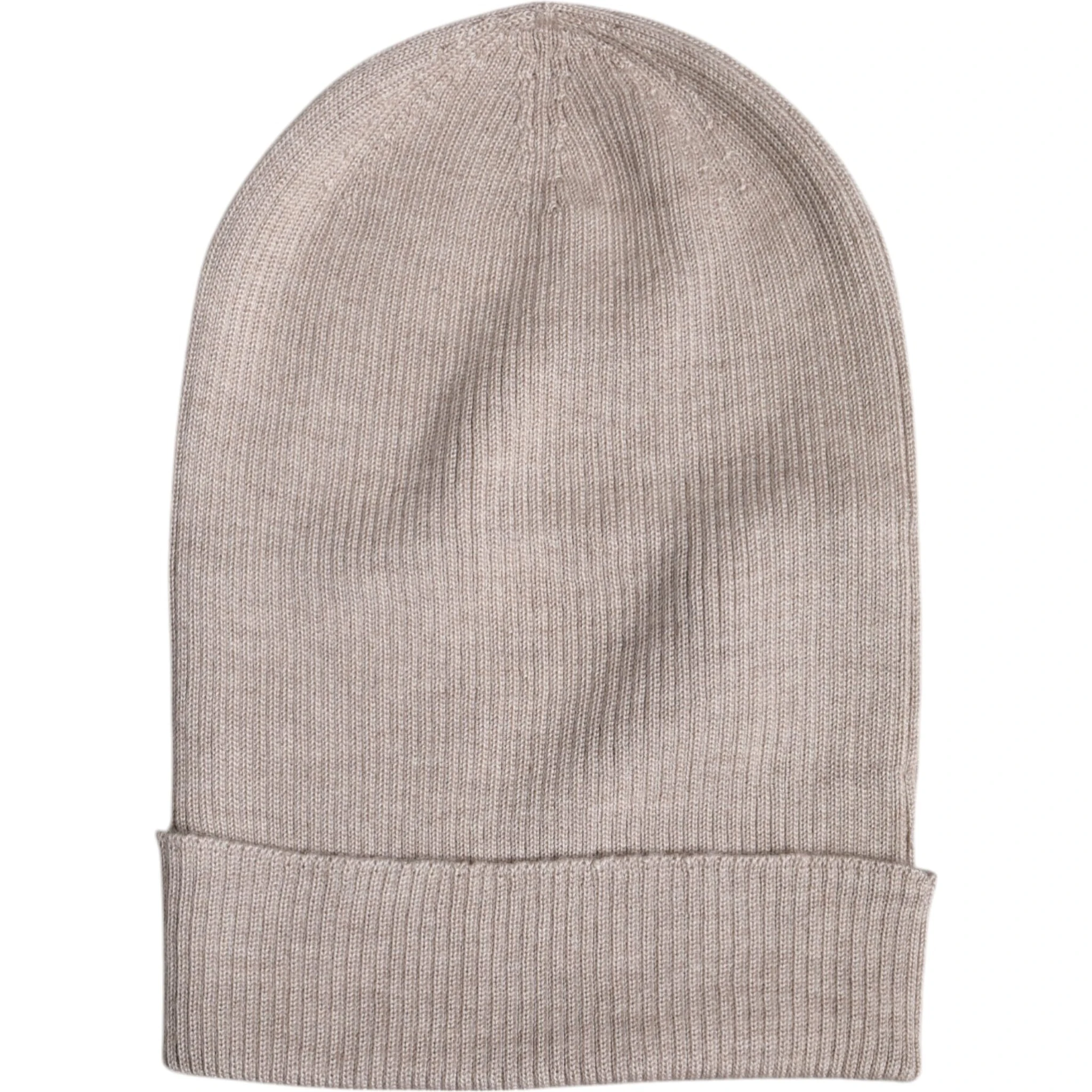 Beige Cashmere Knitted Winter Beanie Hat