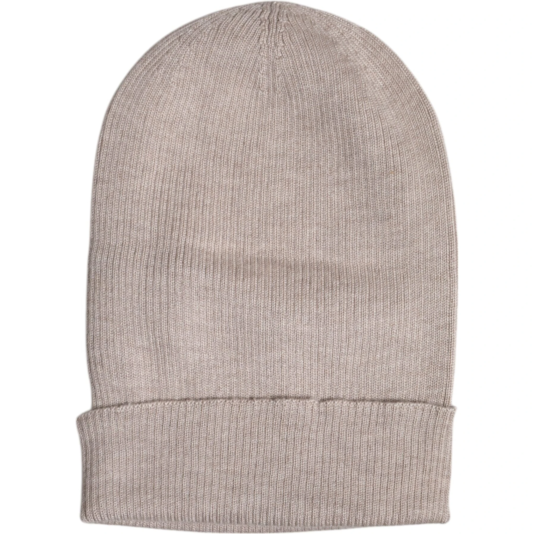 Beige Cashmere Knitted Winter Beanie Hat