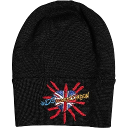 Black #DGLOVESLONDON Knitted Beanie Hat