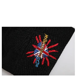 Black #DGLOVESLONDON Knitted Beanie Hat