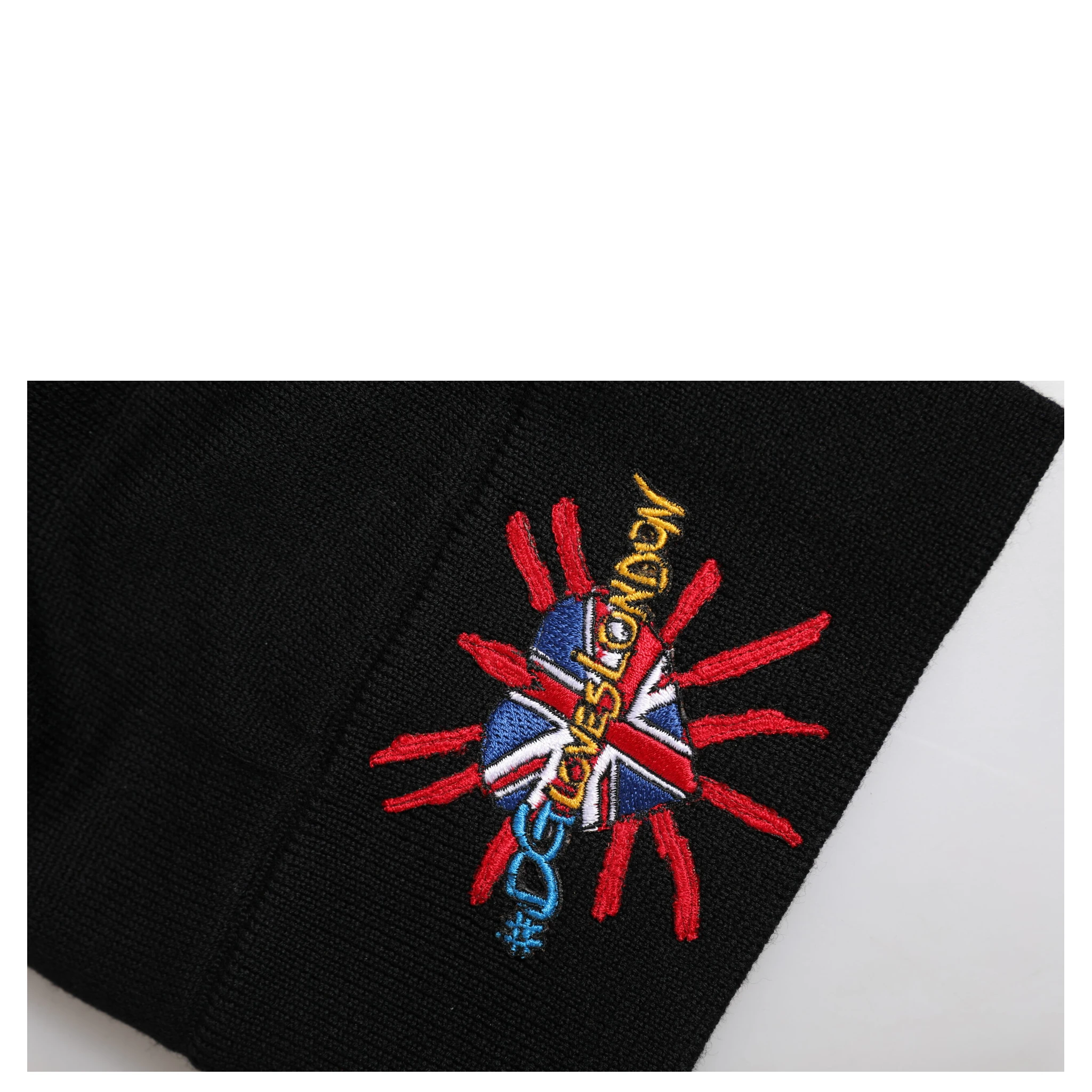 Black #DGLOVESLONDON Knitted Beanie Hat