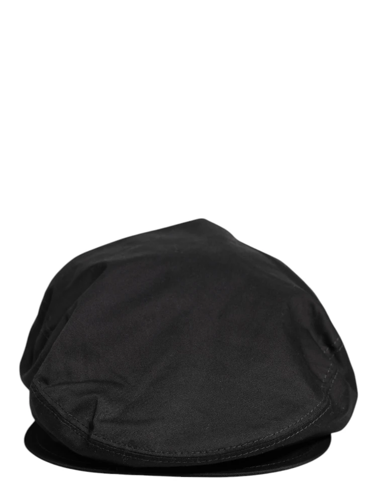 Black Cotton Newsboy Capello Cabbie Hat