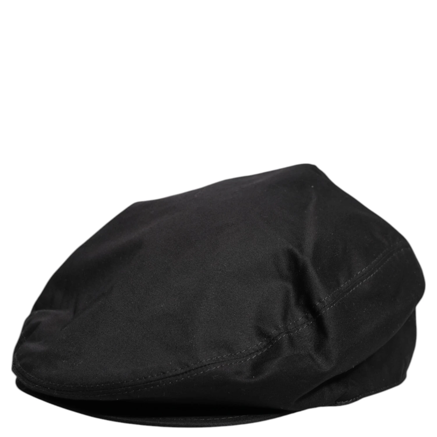 Black Cotton Newsboy Capello Cabbie Hat