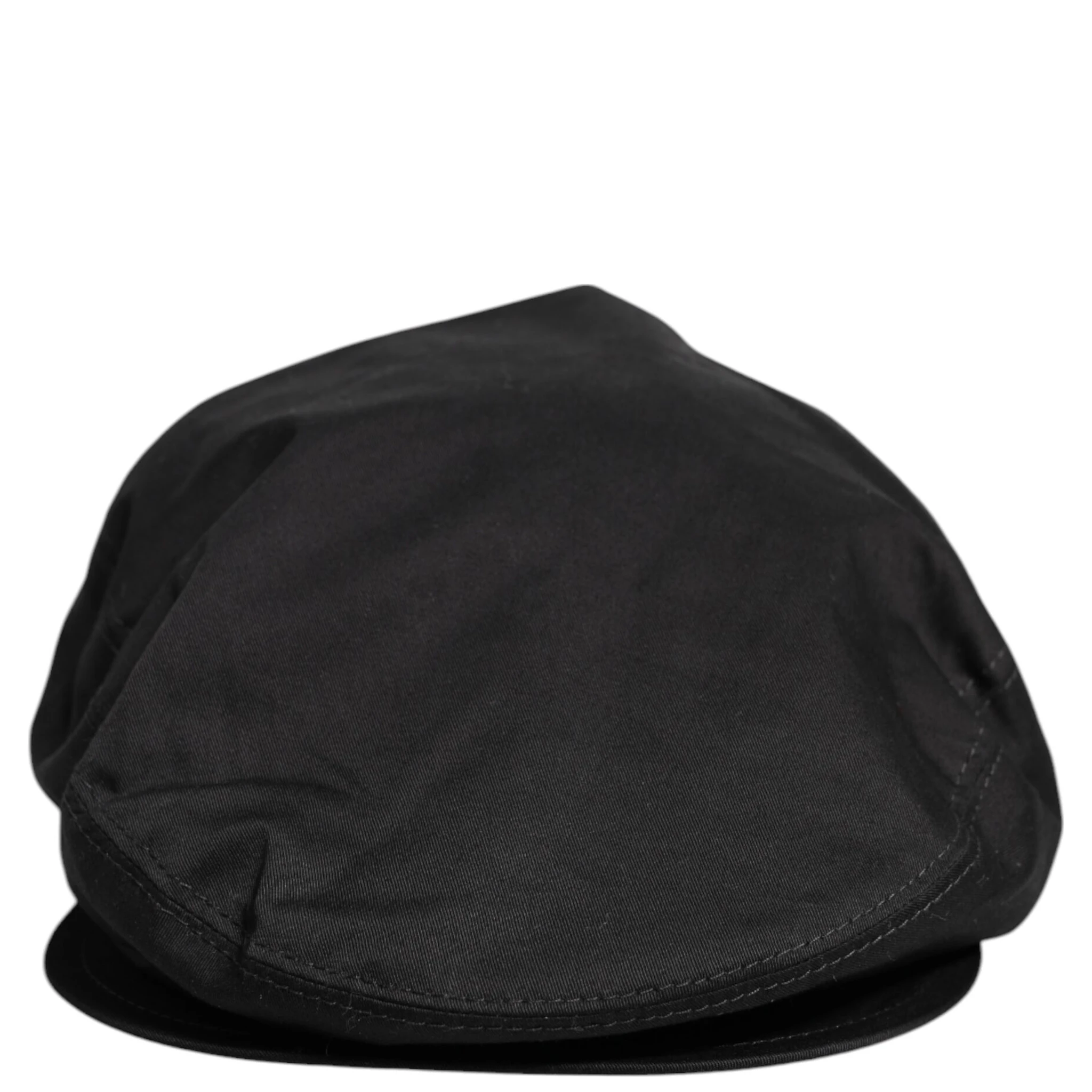 Black Cotton Newsboy Capello Cabbie Hat