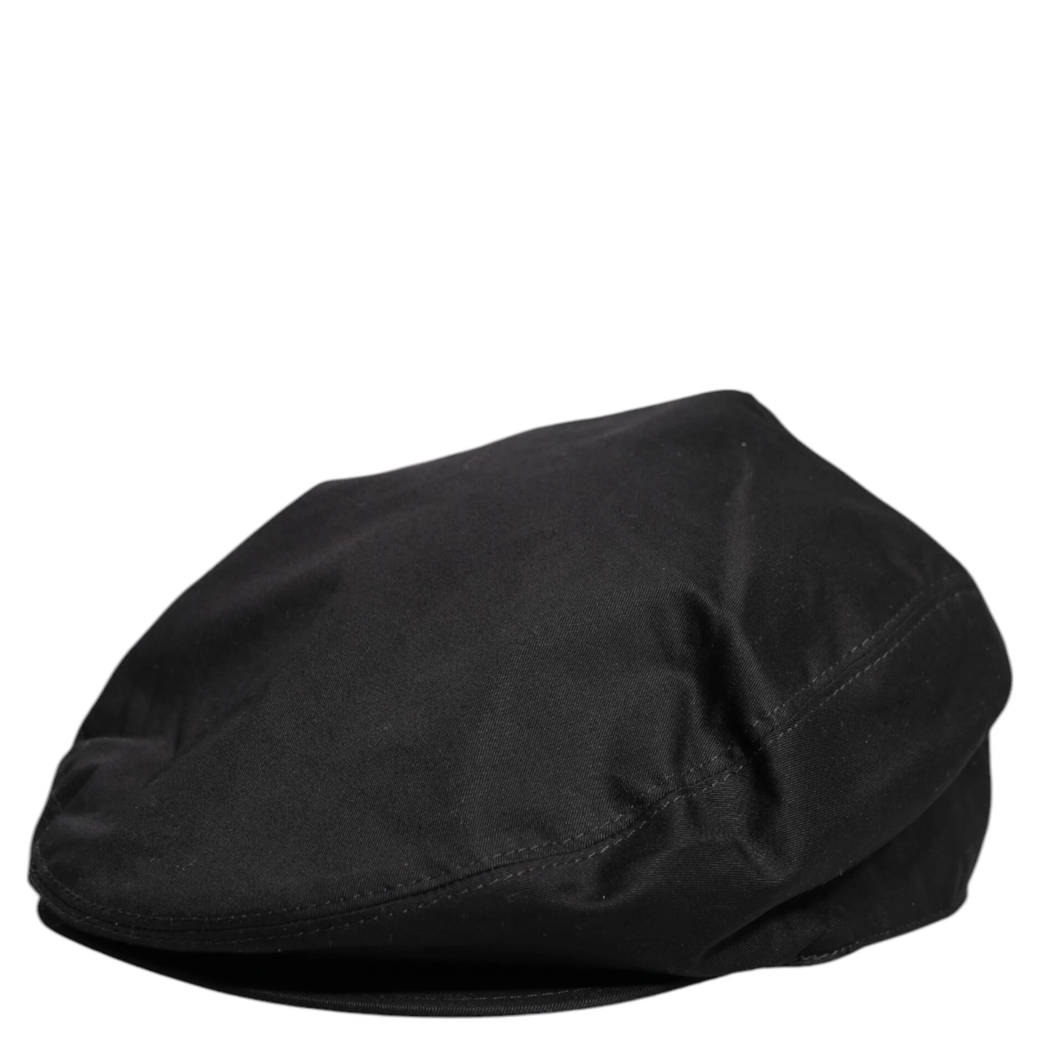 Black Cotton Newsboy Capello Cabbie Hat