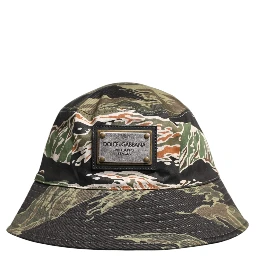 Multicolor DG Plaque Wide Brim Bucket Hat