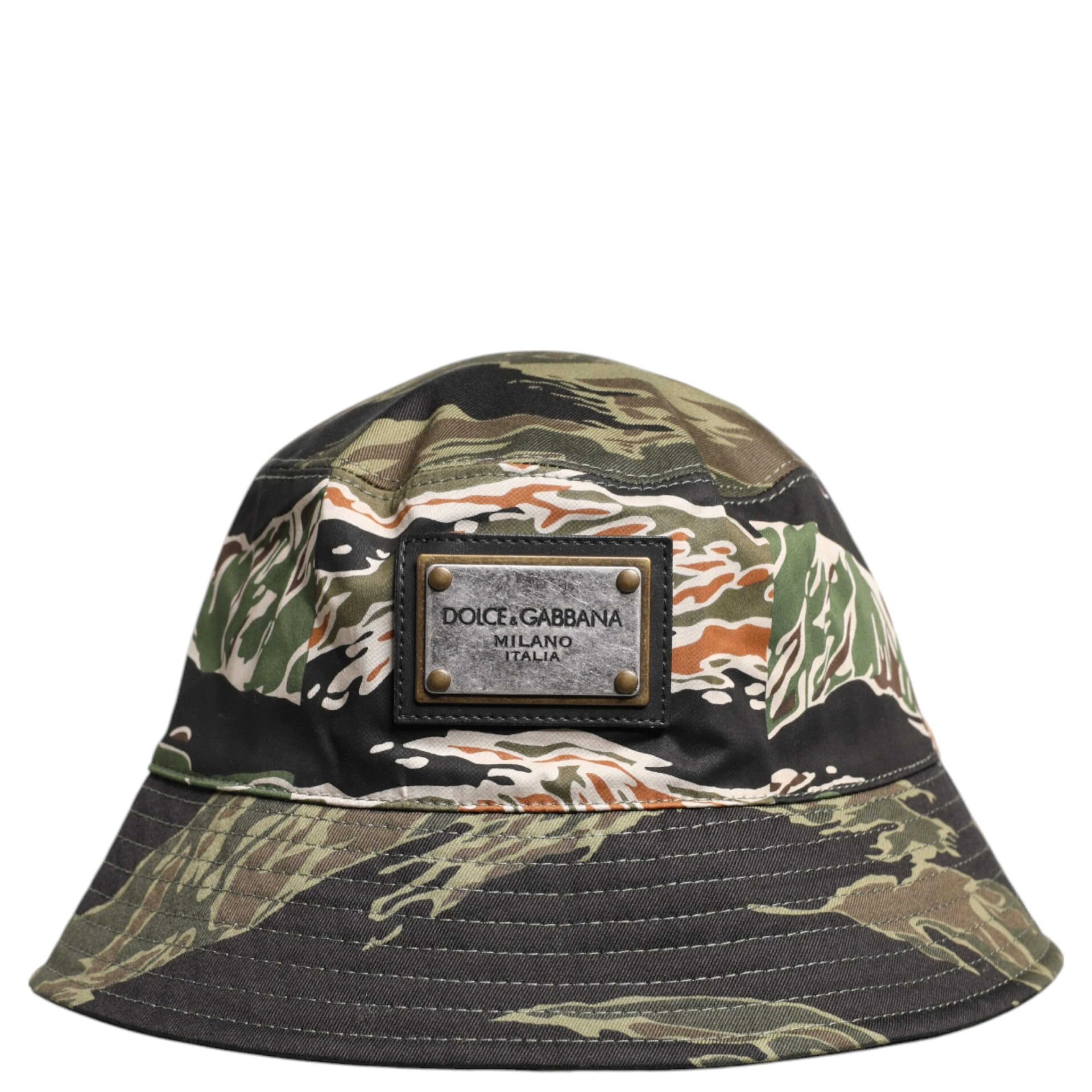 Multicolor DG Plaque Wide Brim Bucket Hat