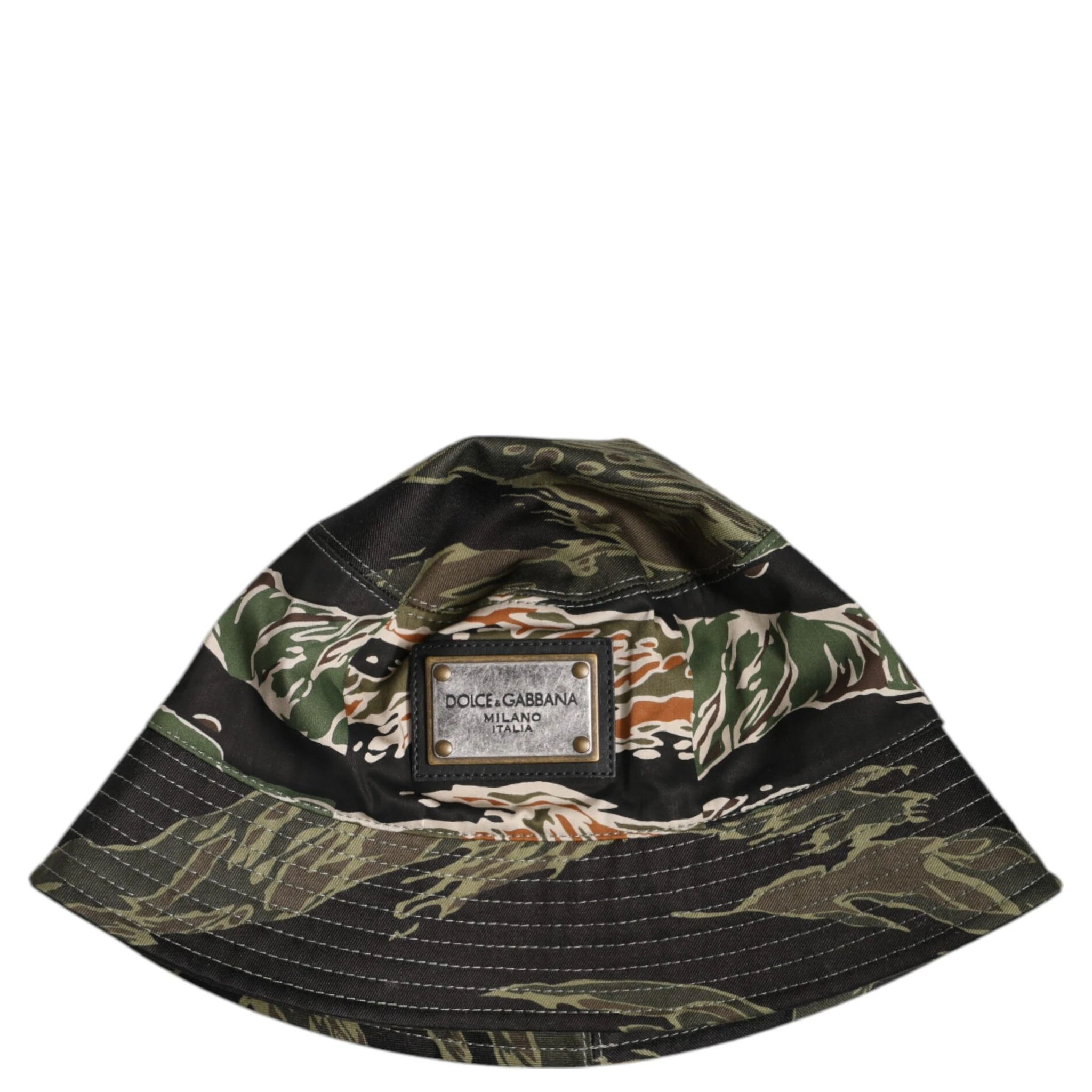 Multicolor DG Plaque Wide Brim Bucket Hat