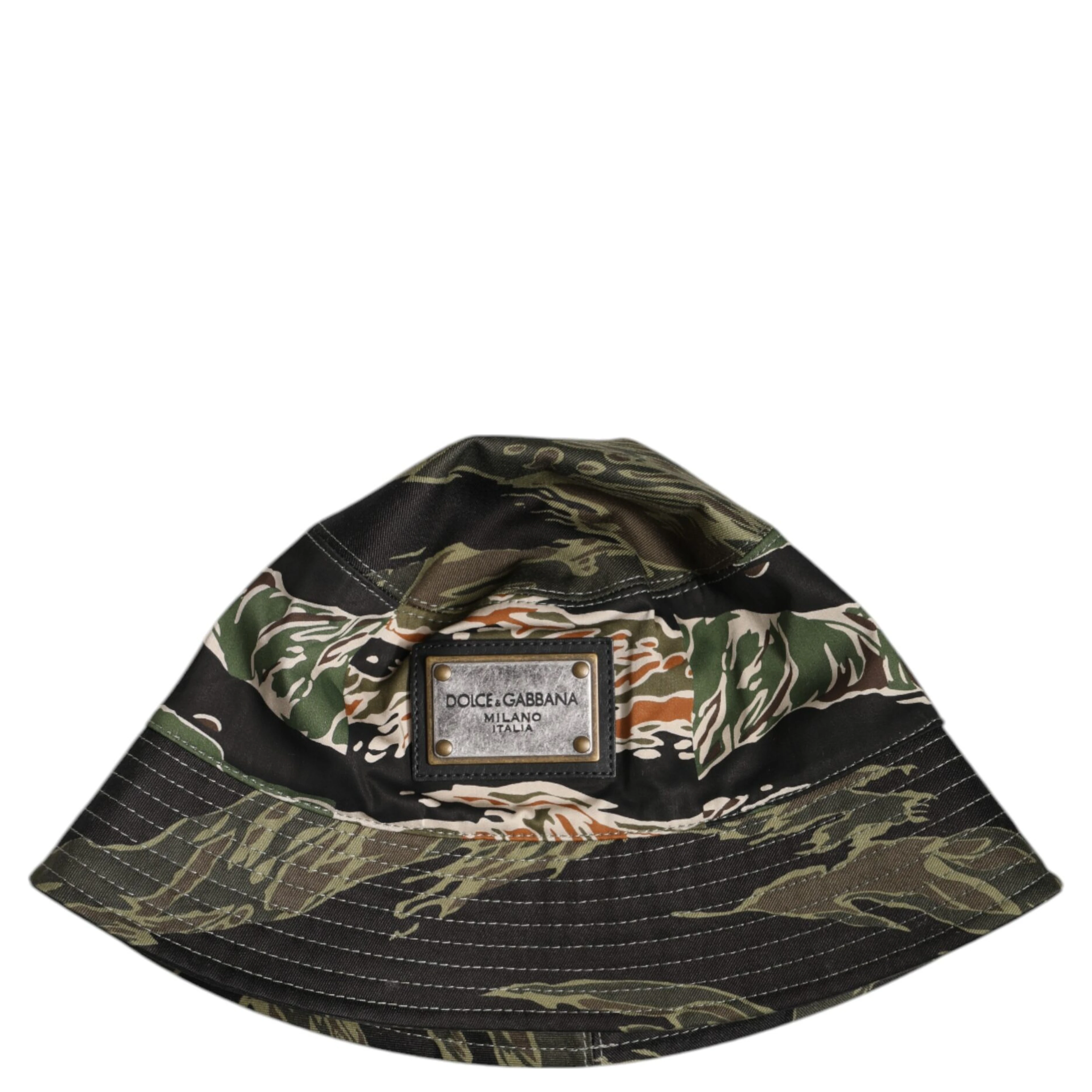 Multicolor DG Plaque Wide Brim Bucket Hat