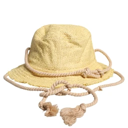Yellow Cotton Wide Brim Bucket