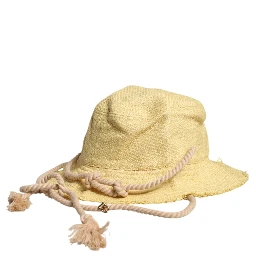 Yellow Cotton Wide Brim Bucket