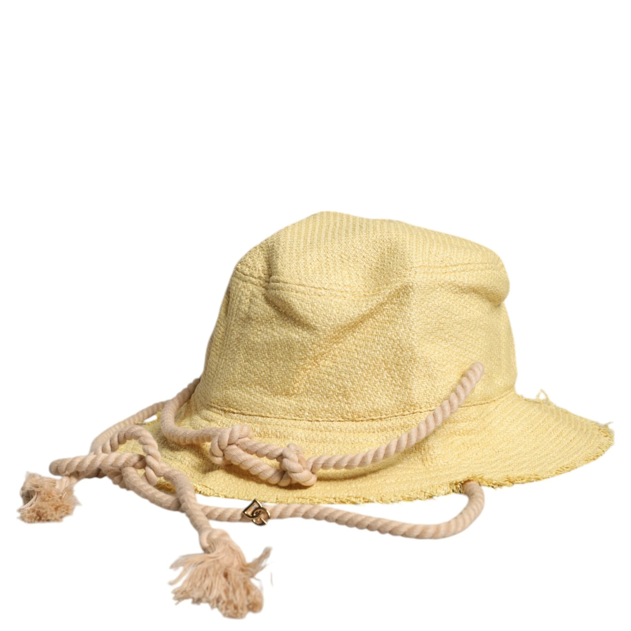 Yellow Cotton Wide Brim Bucket
