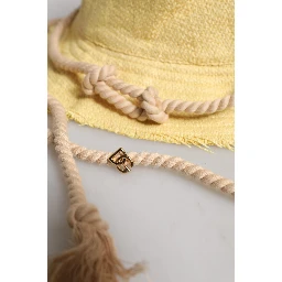 Yellow Cotton Wide Brim Bucket