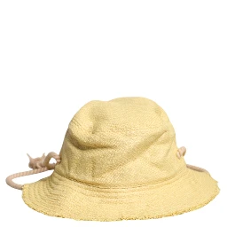 Yellow Cotton Wide Brim Bucket
