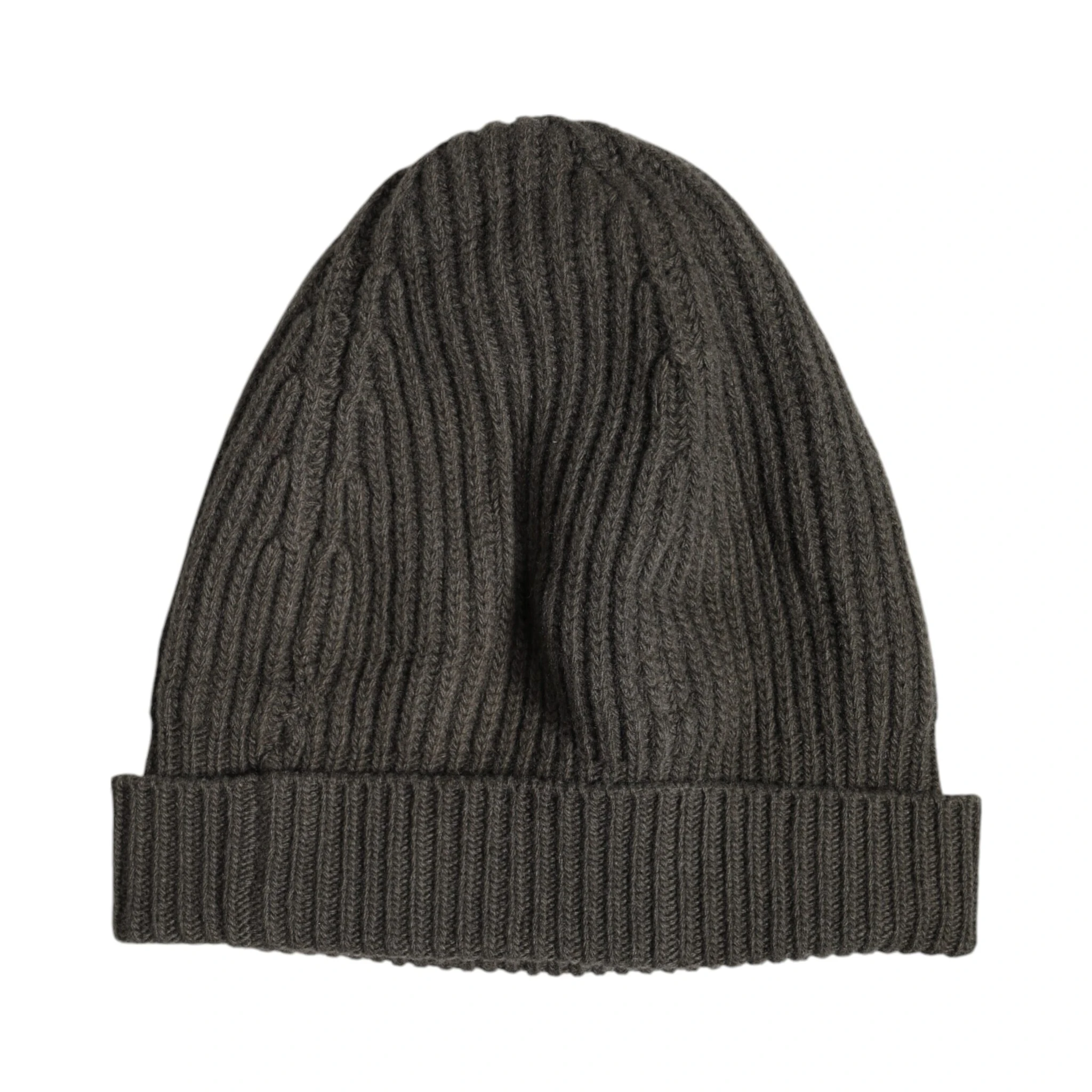 Green Wool DG Plaque Knitted Winter Beanie Hat