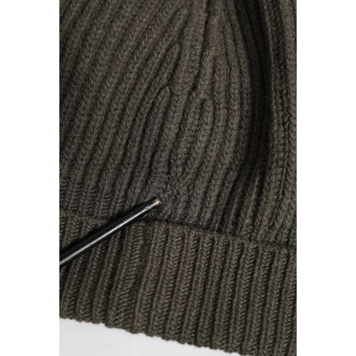 Green Wool DG Plaque Knitted Winter Beanie Hat
