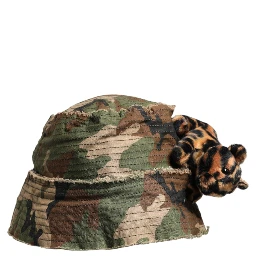 Multicolor Leopard Embellish Wide Brim Bucket Hat
