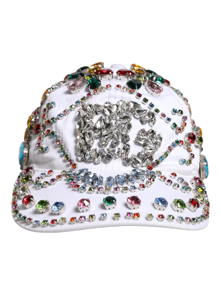 White Multicolor Crystal Embellish Baseball Cap alternative