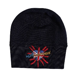 Black Wool #DGLovesLondon Winter Beanie Hat