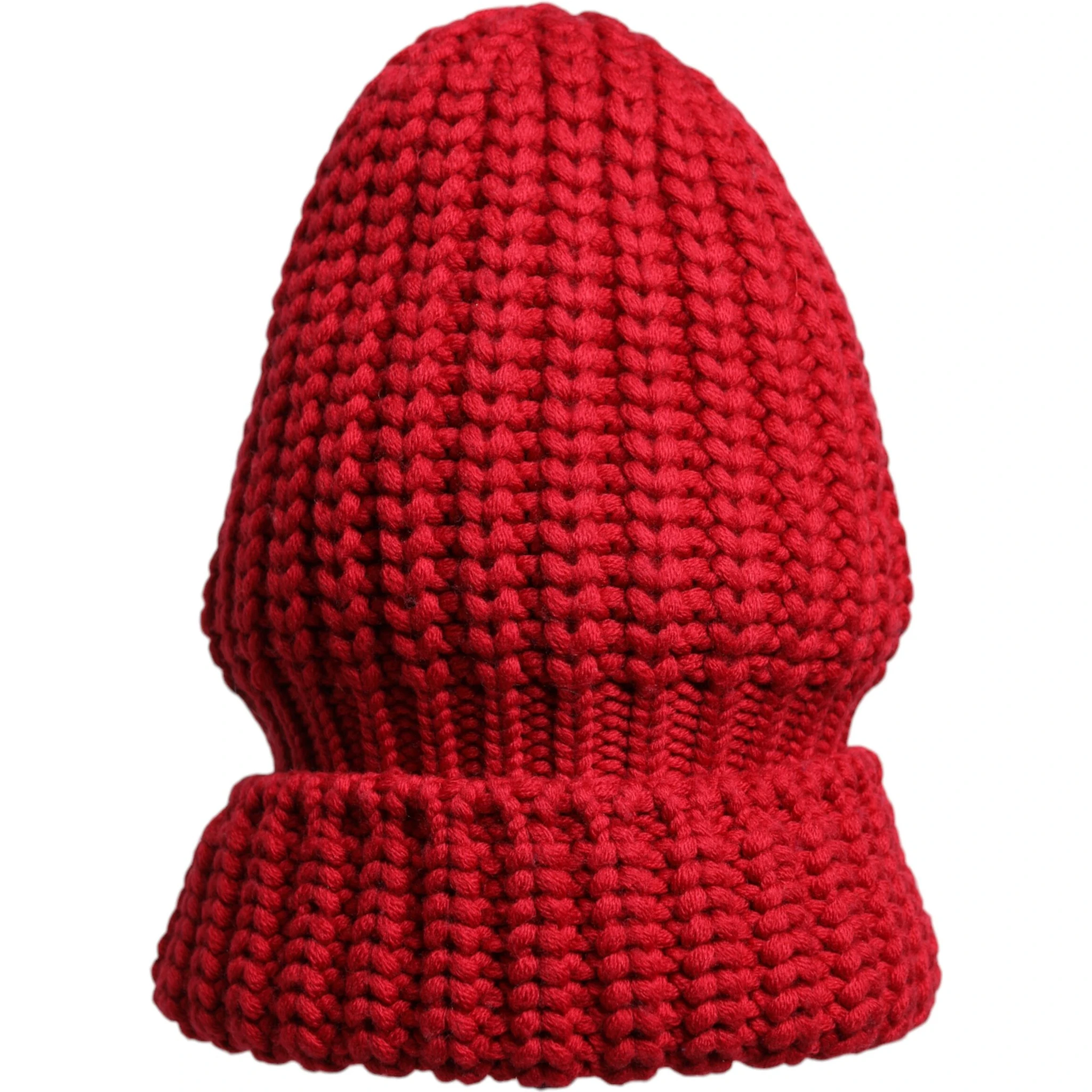Red Solid Wool Knitted Winter Beanie Hat