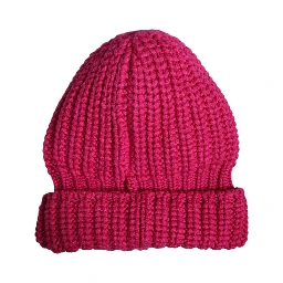 Pink Solid Wool Knitted Winter Beanie Hat