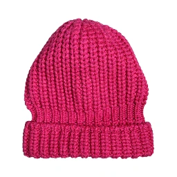Pink Solid Wool Knitted Winter Beanie Hat
