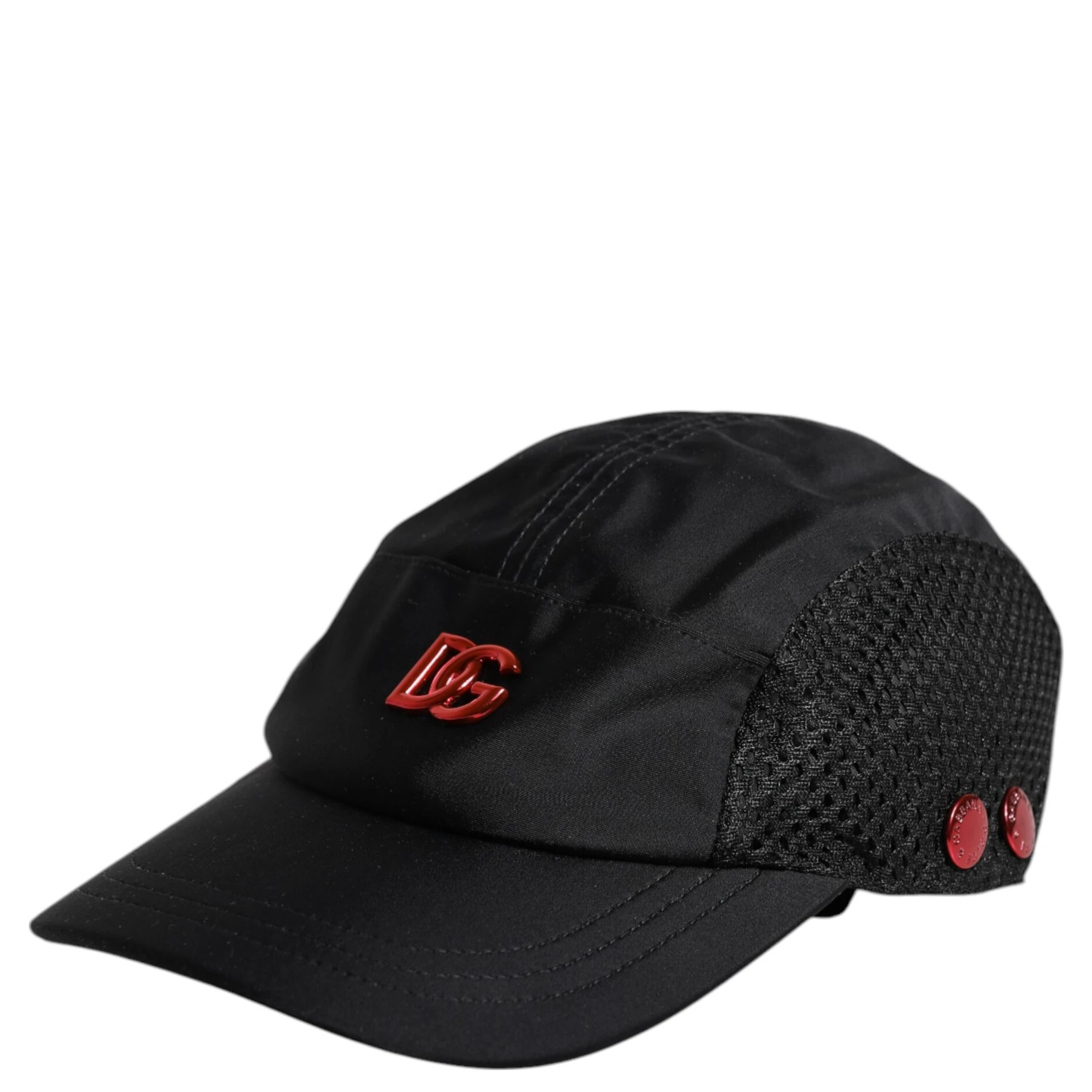 Black Nylon Logo 6 Panels Baseball Cap
