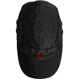Black Nylon Logo 6 Panels Baseball Cap