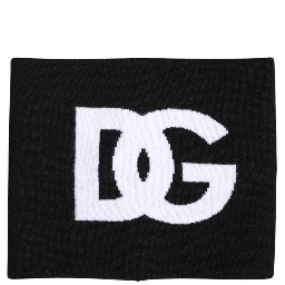 Black White Logo Print Knitted Neck Warmer Scarf
