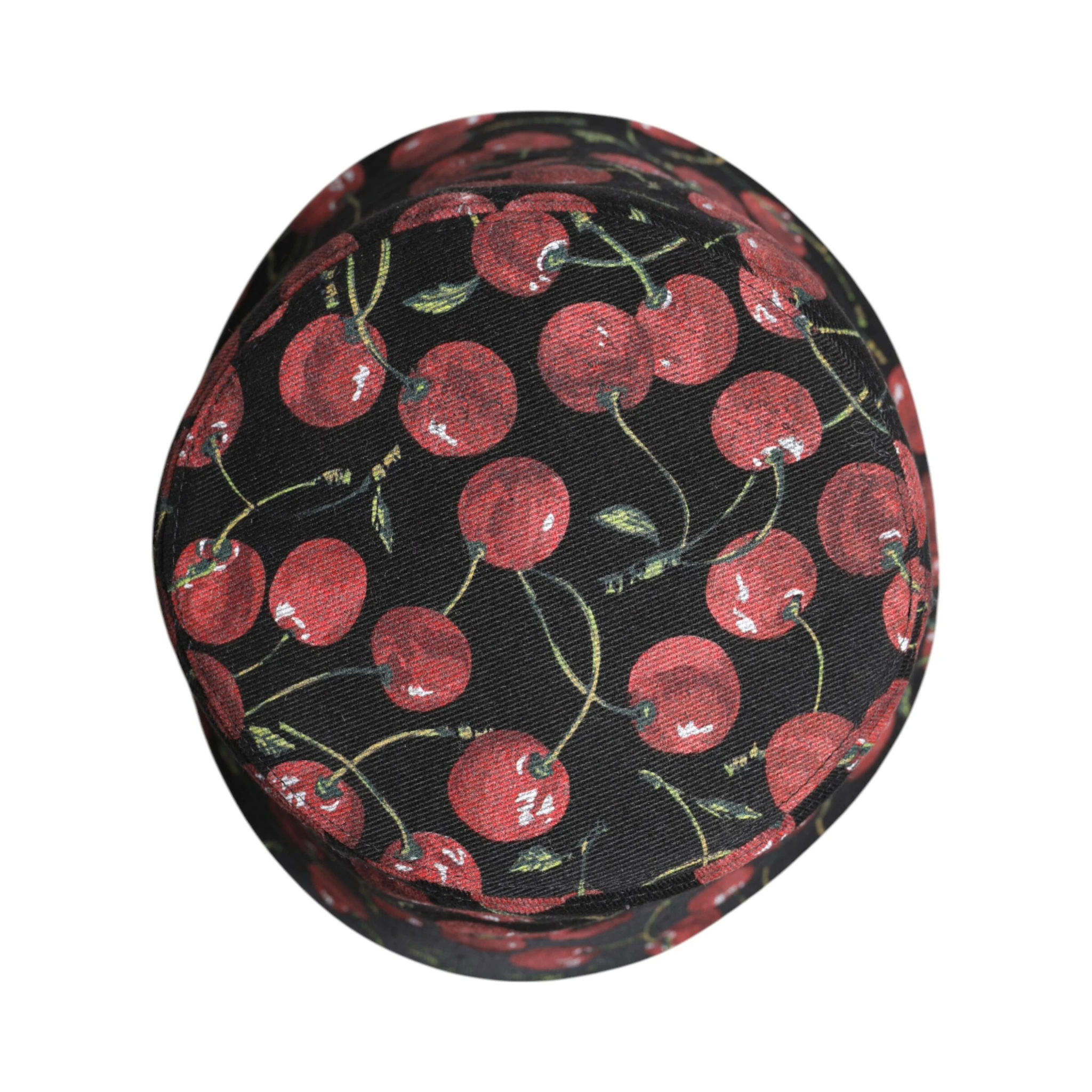 Black Cotton Printed Wide Brim Bucket Hat