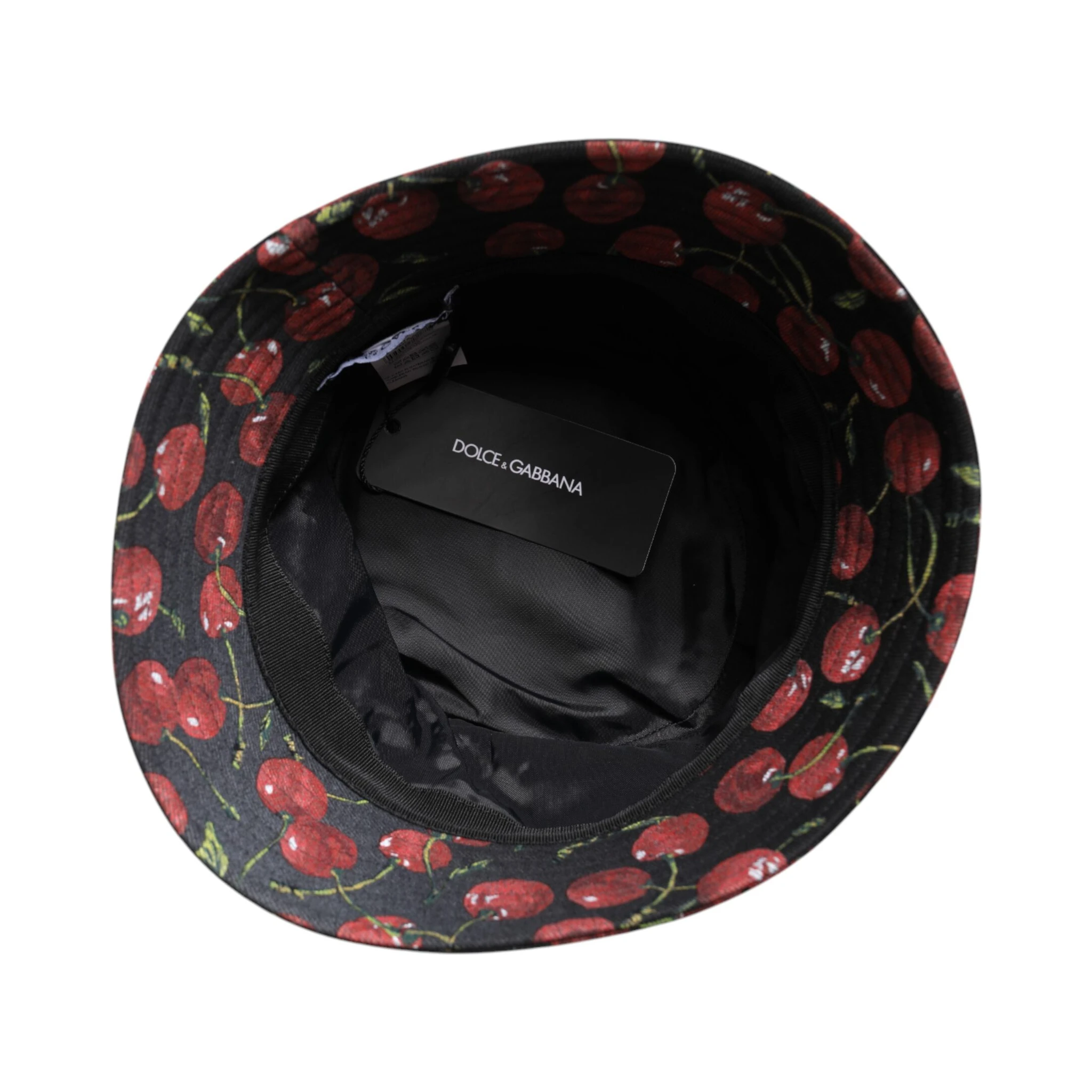 Black Cotton Printed Wide Brim Bucket Hat