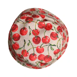 Beige Cotton Printed Wide Brim Bucket Hat