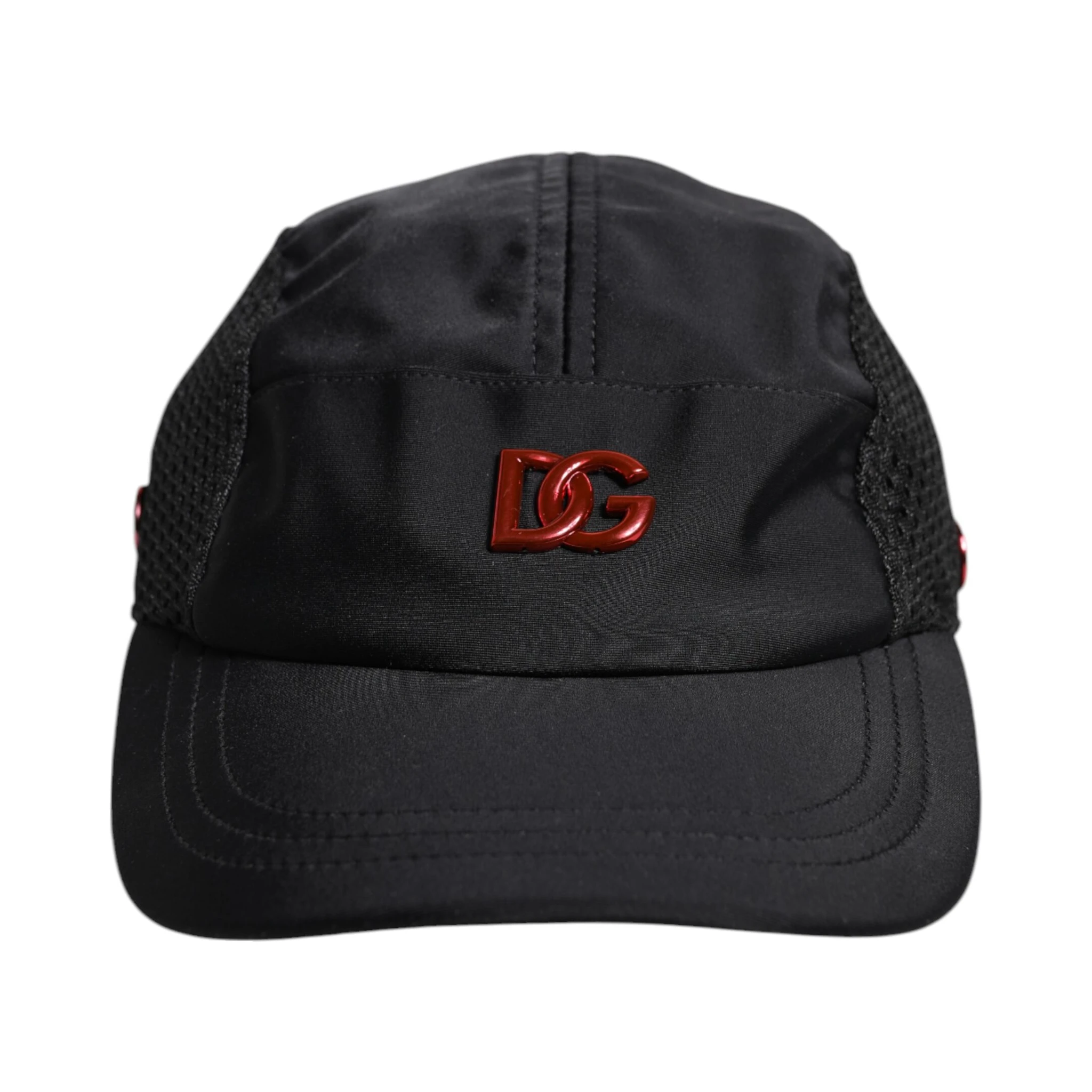 Black Nylon DG Logo 6 Panels Baseball Cap