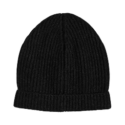 Black Cashmere Knitted Winter Beanie Hat