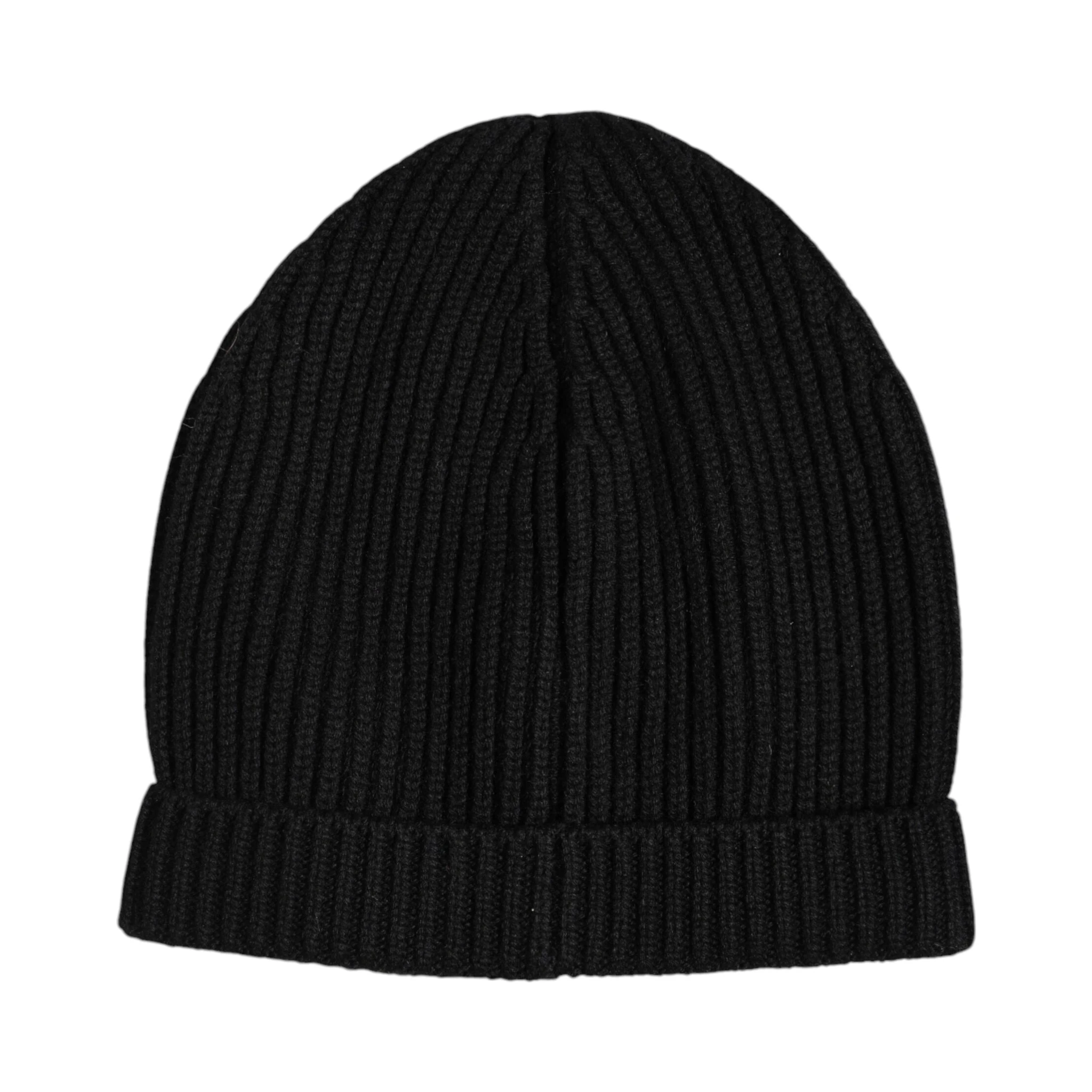 Black Cashmere Knitted Winter Beanie Hat