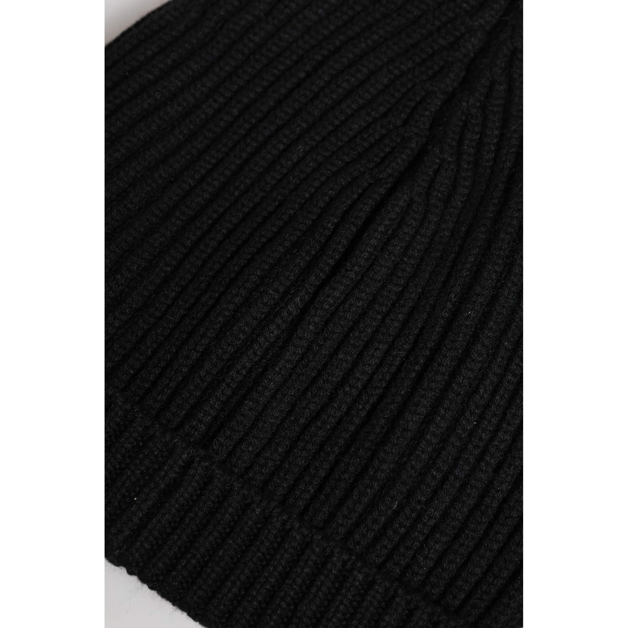 Black Cashmere Knitted Winter Beanie Hat