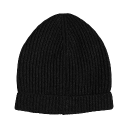 Black Cashmere Knitted Winter Beanie Hat